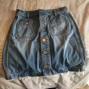 Button up jean skirt
